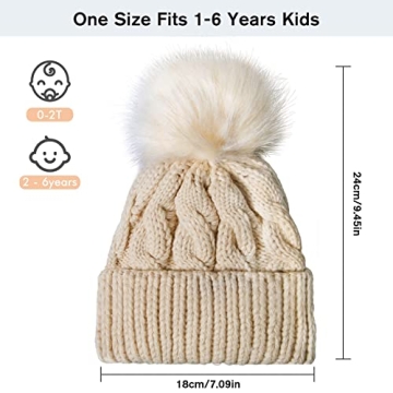 YSense Toddler 2 Pack Winter Warm Fleece Lined Hats