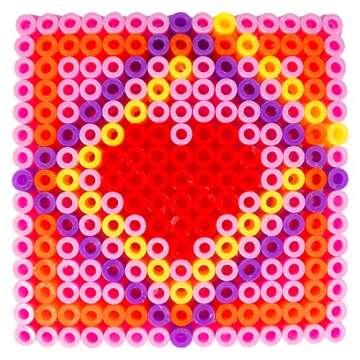 Valentines Day Cards for Kids Classroom-Heart Themed Fuse Bead Kits (24ct)-Perfect Valentines Day Gifts for Kids School Exchange for Boys & Girls -Each Includes Pixel Art Craft Activity w Perler Beads
