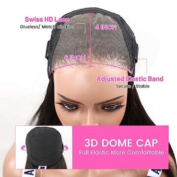 BLY 6x4 HD Lace Glueless Bob Wig Human Hair Ready to Wear and Go Short Bob Lace Pre Cut Wig Afro Kinky Curly 4C Hair 12 Inch for Women Pre Plucked Natural Black Color