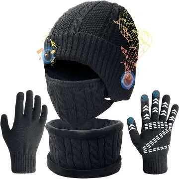 Music Beanie Set with Built-In Speakers for Christmas