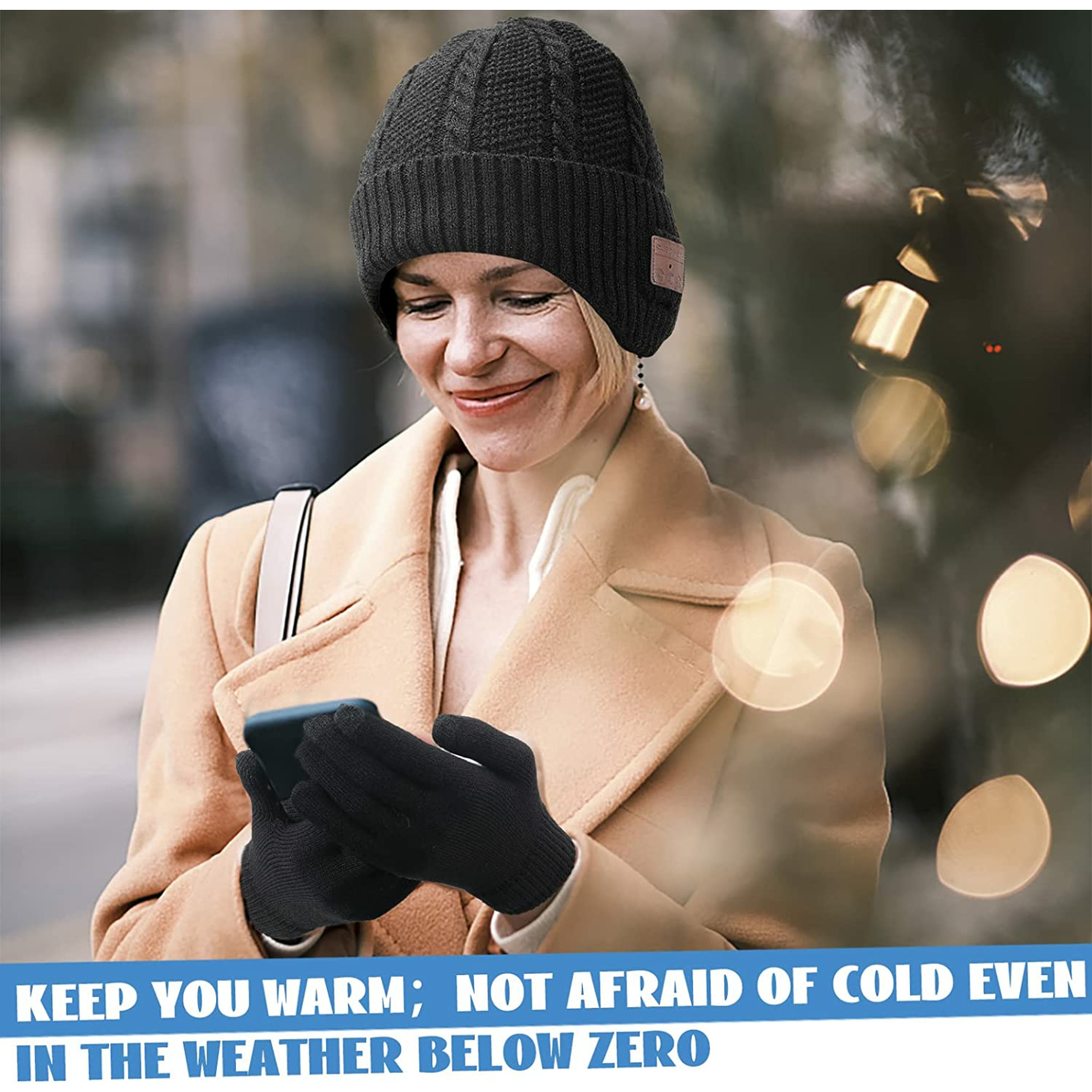 Music Beanie Set with Built-In Speakers for Christmas