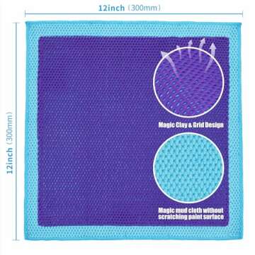 WEST HORSE Clay Bar Towel 2-Pack for Auto Detailing