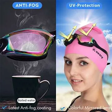 Keary Swim Goggles Pack 2 Anti-Fog UV Protection and Comfort