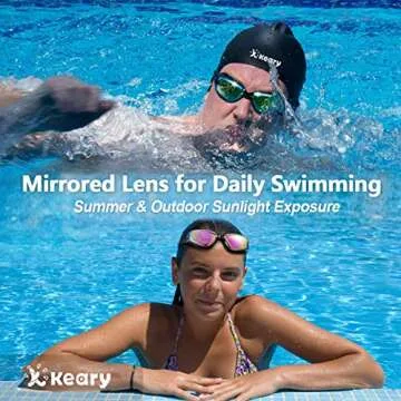 Keary Swim Goggles Pack 2 Anti-Fog UV Protection and Comfort