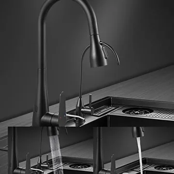 32.3 Black Nano Kitchen Sink Pull-Out Tap Stainless Steel