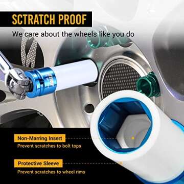 EWK 3 Pcs Lug Nut Impact Socket Set for Cars