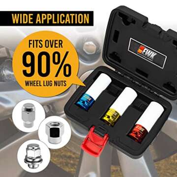 EWK 3 Pcs Lug Nut Impact Socket Set for Cars