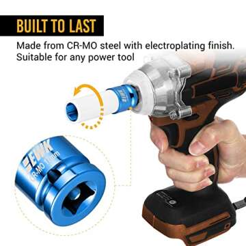 EWK 3 Pcs Lug Nut Impact Socket Set for Cars