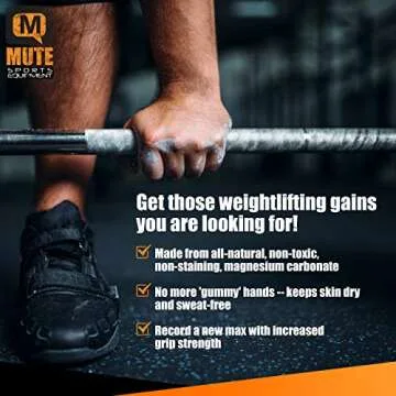 MUTE | Athletic Gym Chalk - Increase Grip Strength - for Bouldering, Rock Climbing, Gymnastics, Functional Fitness, Weight-Lifting - Non-Toxic, Non-Staining Magnesium Carbonate - 2 oz Blocks (3 Pack)
