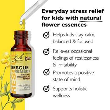 Bach RESCUE REMEDY KIDS Dropper 10mL - Natural Stress Relief, Homeopathic, Vegan