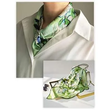 PoeticEHome 100% Pure Mulberry Silk Square Scarf 27"x27" Women Neckerchief Headscarf Gift Packed