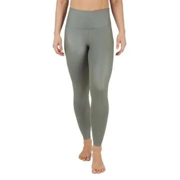 90 Degree By Reflex Women's High Waisted Tummy Control Squat Proof Faux Leather Pleather Ankle Leggings - Mulled Basil - Medium