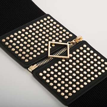 GRACE KARIN PU Leather Rivet Wide Waist Belt for Women