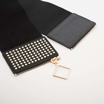 GRACE KARIN PU Leather Rivet Wide Waist Belt for Women