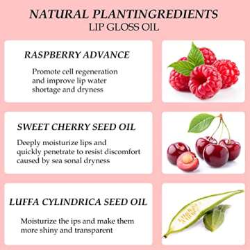 KIMIEYE Hydrating Lip Oil for Women, Glossy Lip Color, Transparent Lip Gloss for Nourishing Lip and Make Lip Full, Moisturizing Liquid Tinted Lip Balm for Lip Care, 0.2oz