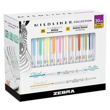 Zebra Mildliner Highlighters 30 Pack with Dual Tips