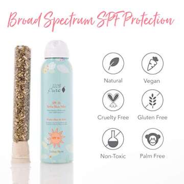 100% PURE Yerba Mate Mist SPF 30, 3.4 Fl Oz, Daily Face Sunscreen, Broad Spectrum UVA/UVB Protection, Water-Resistant, Zinc Oxide Natural Sunscreen, Mattifies Face, Mess-Free Application