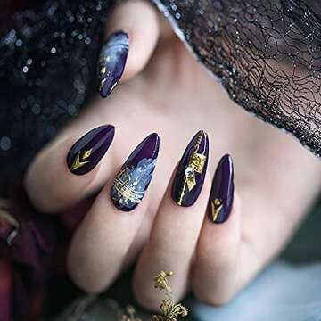 8 Sheets Gold Nail Art Stickers Decals 3D Self-Adhesive Nail Art Design Metallic Chains Line Triangle Heart Circle Nail Decoration Holographic Glitter Nail Supplies for Women Girls Manicure Sticker