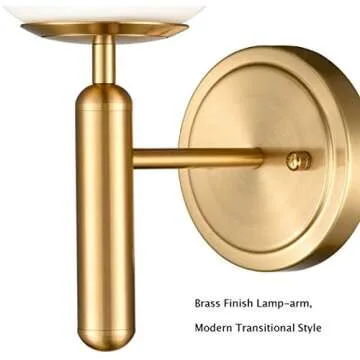 DIRYZON EUL Mid-Century Modern Wall Sconce Golden Globe Glass Wall Light for Bedroom Bathroom Set of 2