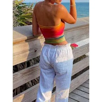 Y2K Strapless Tube Top - Versatile Colorful Crop Top