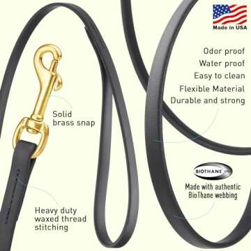 Viper Biothane K9 Working Dog Leash - Waterproof 15ft Lead for Tracking Training Schutzhund Odor-Pro...
