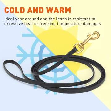 Viper Biothane Dog Leash - Waterproof 15ft Lead for Training