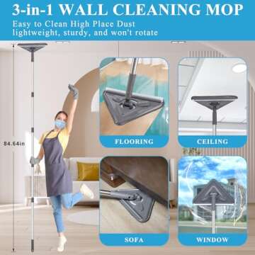 HLWDFLZ Microfiber Duster Kit - 27pcs with 100" Extension Pole for High Ceilings