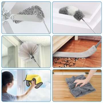 HLWDFLZ Microfiber Duster Kit - 27pc Cleaning Set