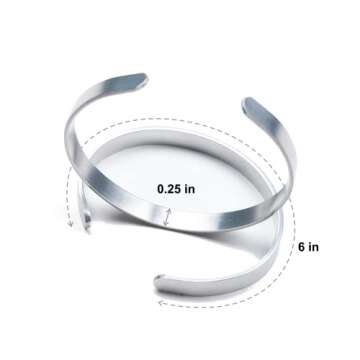 Herlica Fibromyalgia Awareness Bracelet - Fibromyalgia Warrior - Stamped Bracelets for Men/Women