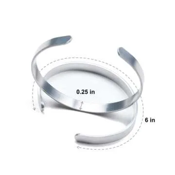 Herlica Fibromyalgia Awareness Bracelet - Fibromyalgia Warrior - Stamped Bracelets for Men/Women