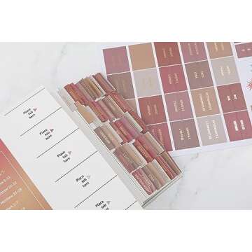 Decorative Bible Tabs for Women (96 Pieces) - Earth Tone Neutral Gold Foil Bible Tabs - Laminated Bible Labels Tabs – Remove & Replace Bible Index Tabs - Bible Study Supplies for Women (Sunset)