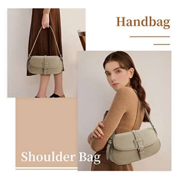 Whale Power Small Shoulder Bag for Women Fashion Faux Leather Purses Handbag Soft Lightweight Bags w...