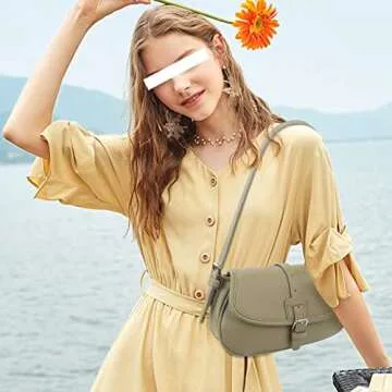 Whale Power Small Shoulder Bag for Women Fashion Faux Leather Purses Handbag Soft Lightweight Bags with Adjustable Strap