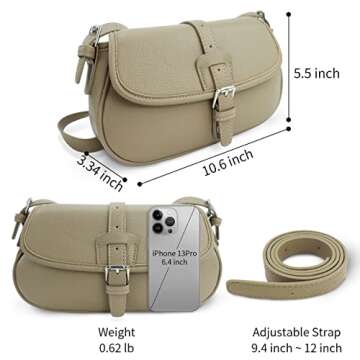 Whale Power Small Shoulder Bag for Women Fashion Faux Leather Purses Handbag Soft Lightweight Bags with Adjustable Strap