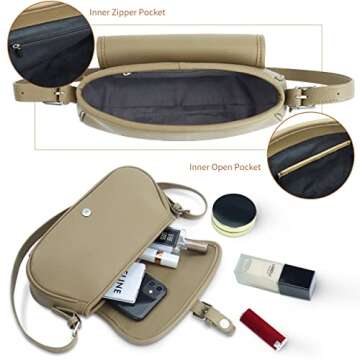 Whale Power Small Shoulder Bag for Women Fashion Faux Leather Purses Handbag Soft Lightweight Bags with Adjustable Strap