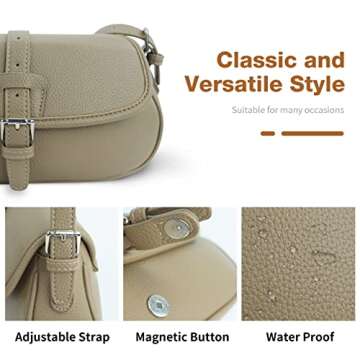 Whale Power Small Shoulder Bag for Women Fashion Faux Leather Purses Handbag Soft Lightweight Bags with Adjustable Strap