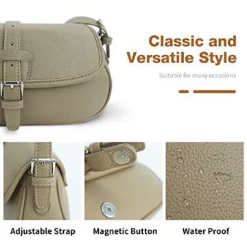 Whale Power Small Shoulder Bag for Women Fashion Faux Leather Purses Handbag Soft Lightweight Bags with Adjustable Strap