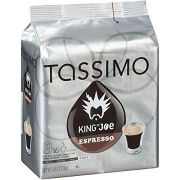 King of Joe Espresso Coffee T-Discs for Tassimo Brewing Systems (16 T-Discs)