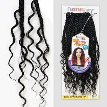 FreeTress Crochet Braids Boho Hippie Braid 12" (5-PACK, 1B)