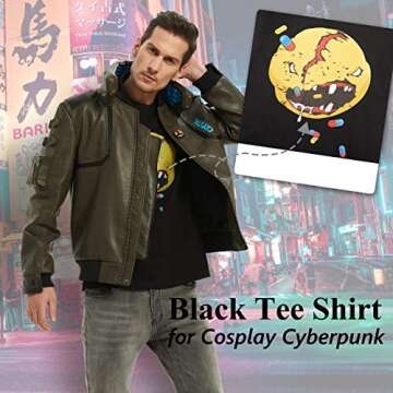 saounisi T-Shirt & Hoodies,Samurai T-Shirt & Hoodies Men Comic Shirt for Cosplay Party Clothing Gaming Gifts S-XXXL