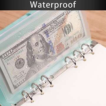 HAUTOCO 30PCS A6 Cash Envelopes and Bussiness Card Holder, Zipper Budget Envelopes for Budgeting, Money Envelopes for Cash Saving, Clear PVC 6-Holes Binder Pockets Document Pouch for A6 Budget Binder