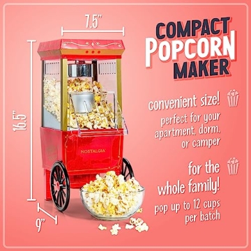 Nostalgia Vintage Hot-Air Popcorn Maker for Healthier Snacking