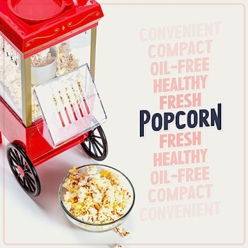 Nostalgia Vintage Hot-Air Popcorn Maker for Healthier Snacking