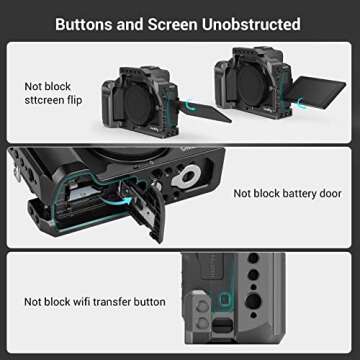 SmallRig M50 /M50 II /M5 Cage (Upgraded), Aluminum Alloy Video Film Movie Making Rig with Integrated Grip and NATO Rail for Canon M50 /M50 II /M5 2168C