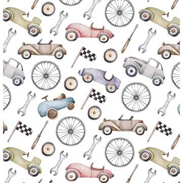 Stesha Party Race Car Birthday Gift Wrapping Paper - Folded Flat 30 x 20 Inch - 3 Sheets