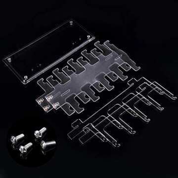 Lamoutor 2 Row Sunglasses Rack Holder Glasses Display Stand Transparent