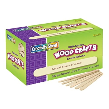 Creativity Street Jumbo Craft Sticks 528 Count - Ideal for Art Projects