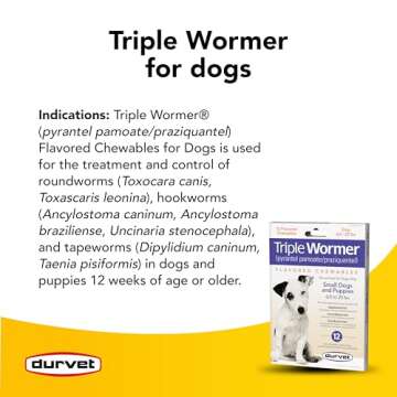 DURVET 12-Pack Wormer Tablets for Puppies and Small Dogs