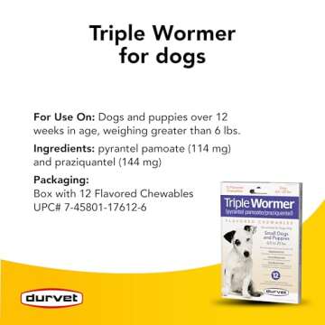 DURVET 12-Pack Wormer Tablets for Puppies and Small Dogs