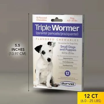 DURVET 12-Pack Wormer Tablets for Puppies and Small Dogs